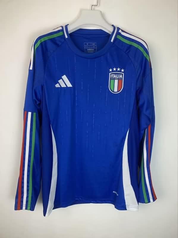 Thailand Quality(AAA) 2024 Italy Home Long Sleeve Soccer Jersey