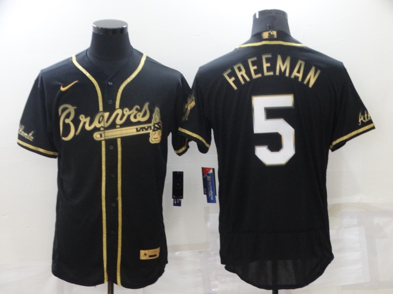 Atlanta Braves Black Gold Elite MLB Jersey