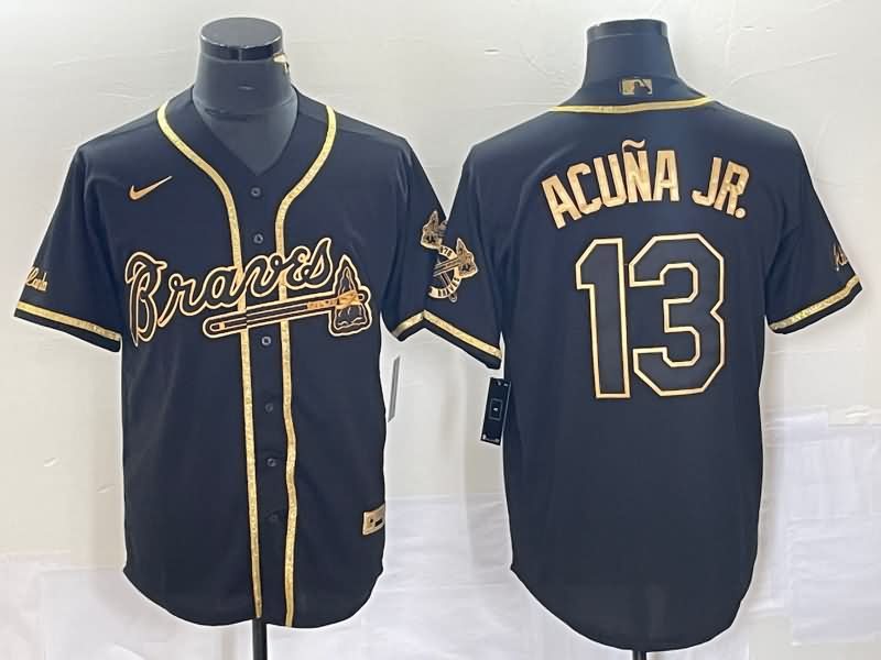 Atlanta Braves Black Gold Retro MLB Jersey 02