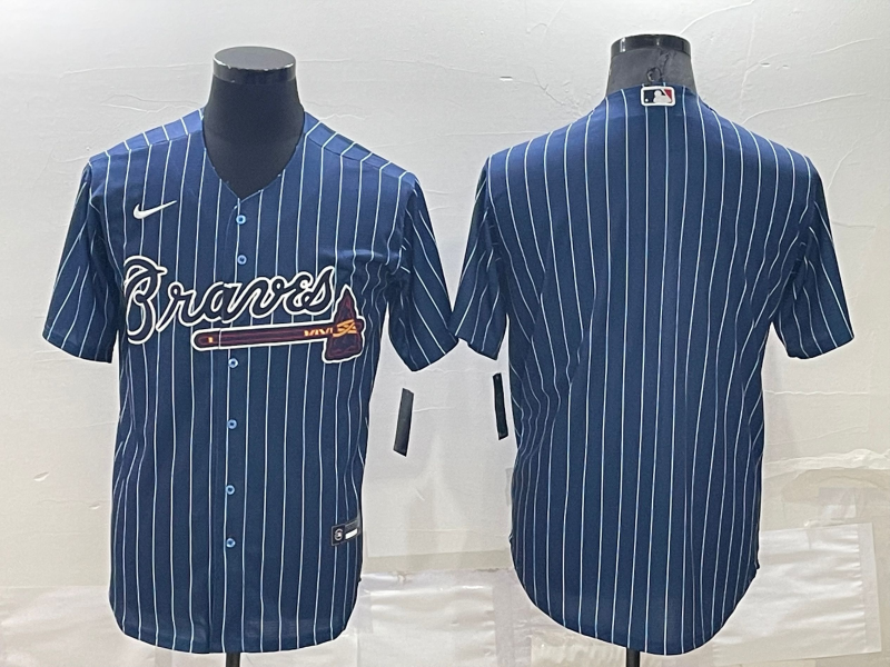 Atlanta Braves Dark Blue Retro MLB Jersey