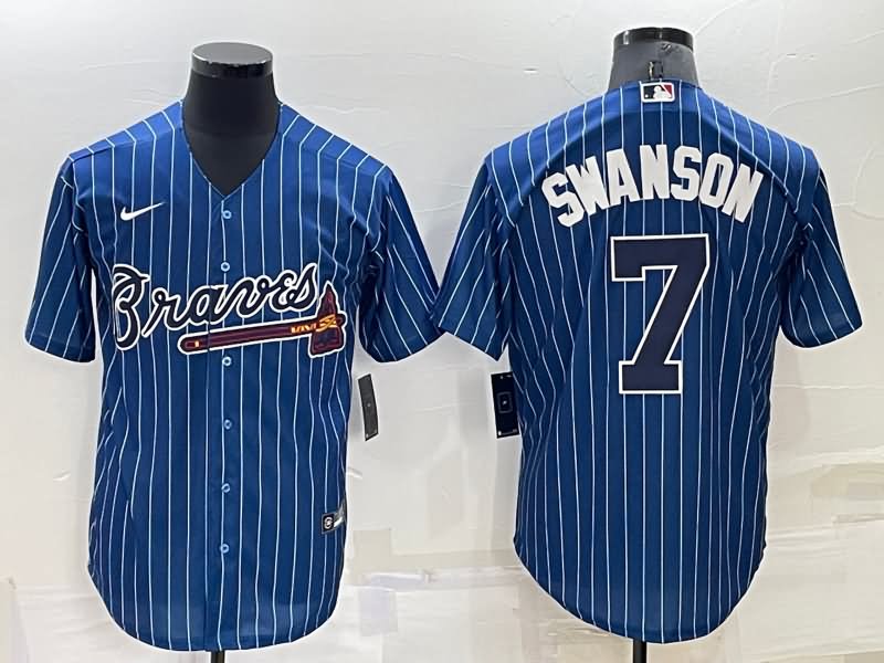 Atlanta Braves Dark Blue Retro MLB Jersey