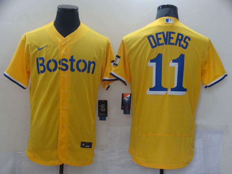 Boston Red Sox Yellow Elite MLB Jersey