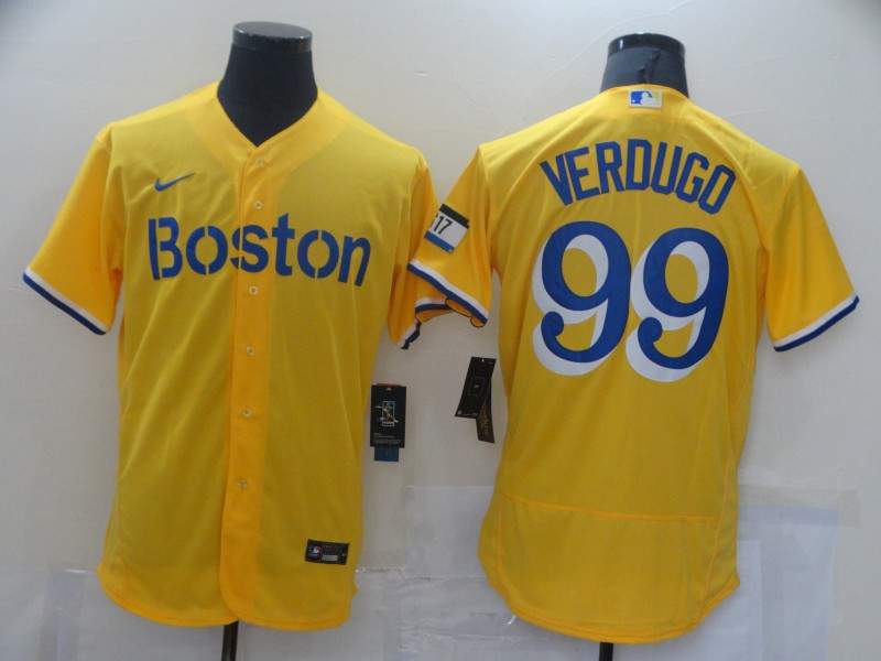 Boston Red Sox Yellow Elite MLB Jersey