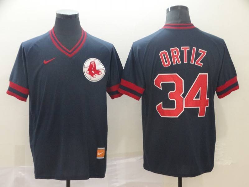 Boston Red Sox Dark Blue Retro MLB Jersey