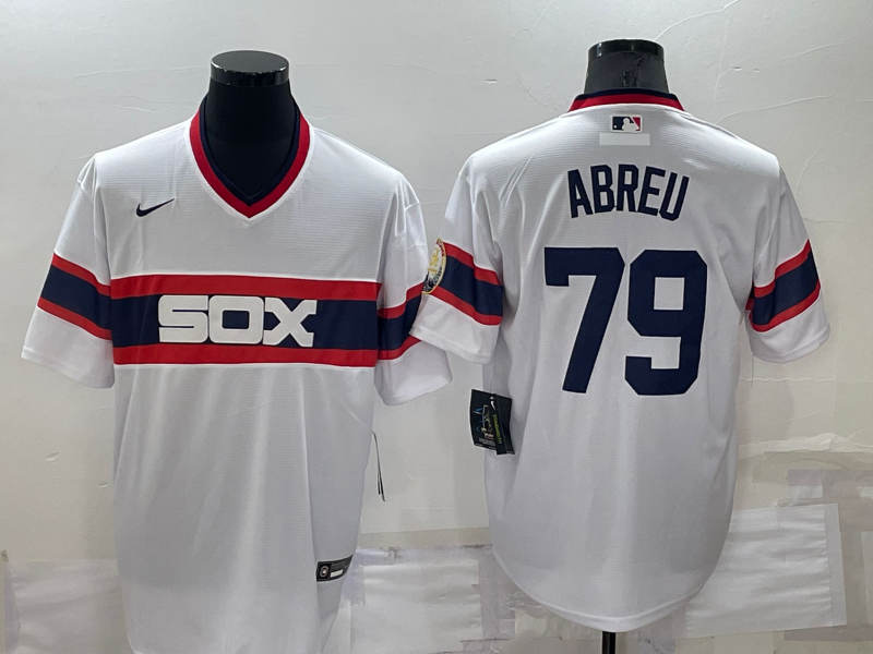 Chicago White Sox Whtie Retro MLB Jersey 02