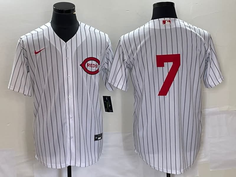 Cincinnati Reds White Retro MLB Jersey 02