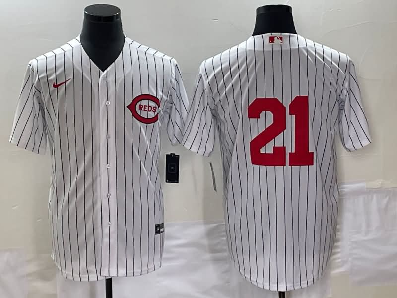 Cincinnati Reds White Retro MLB Jersey 02