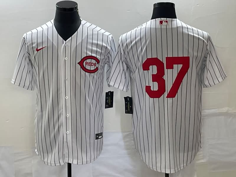 Cincinnati Reds White Retro MLB Jersey 02