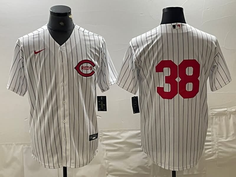 Cincinnati Reds White Retro MLB Jersey 02