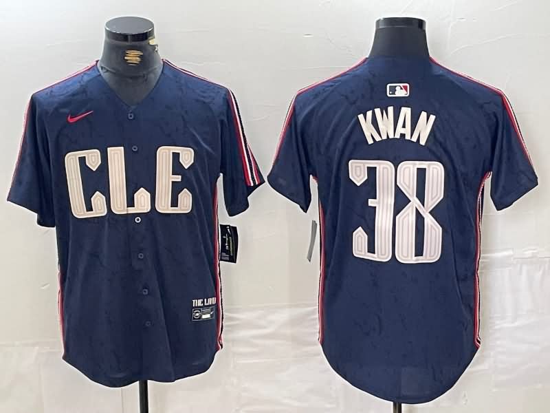 Cleveland Indians Dark Blue MLB Jersey 04