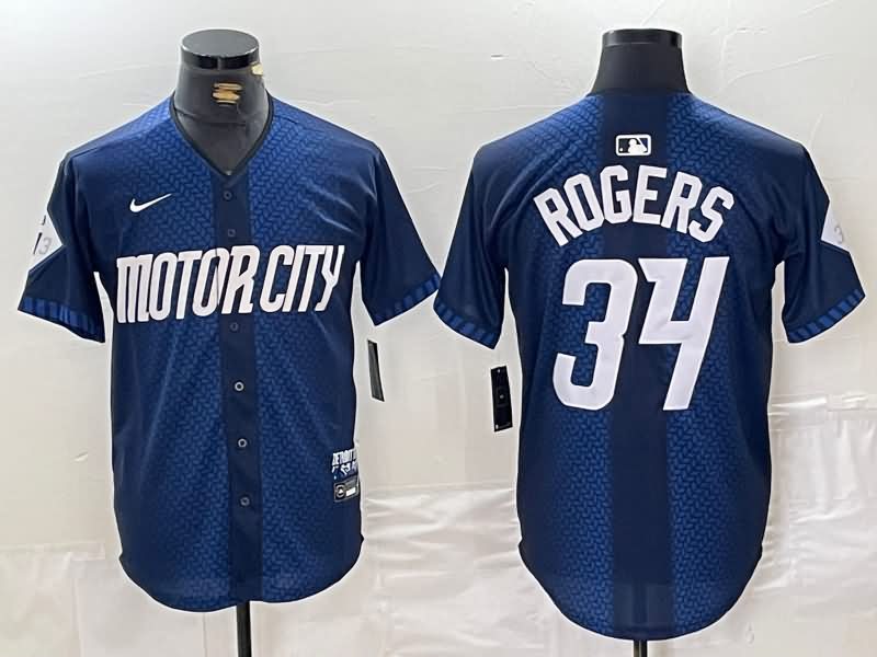 Detroit Tigers Dark Blue MLB Jersey 04