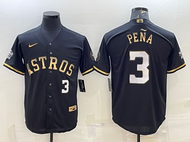 Houston Astros Black Gold MLB Jersey