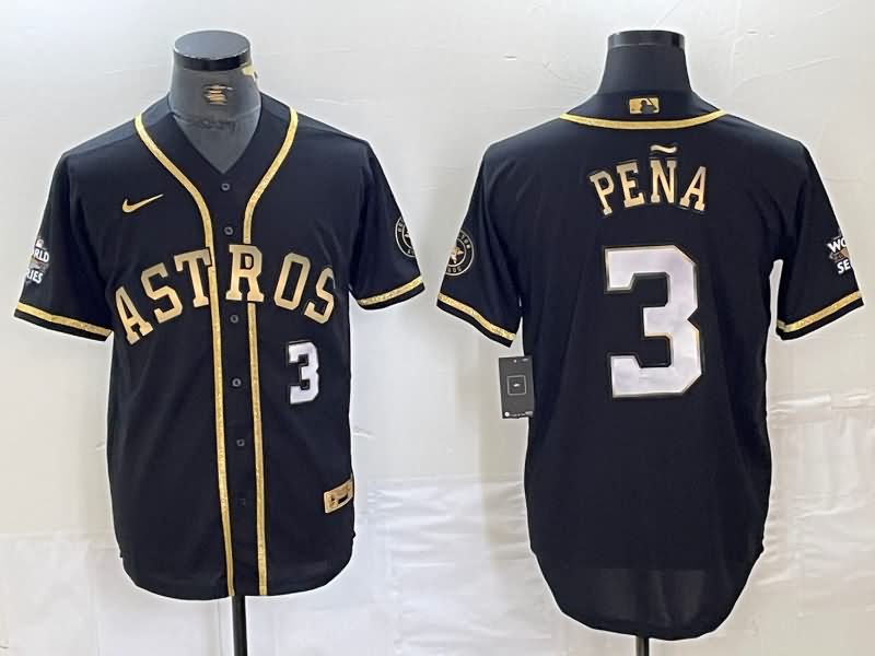 Houston Astros Black Gold MLB Jersey 03