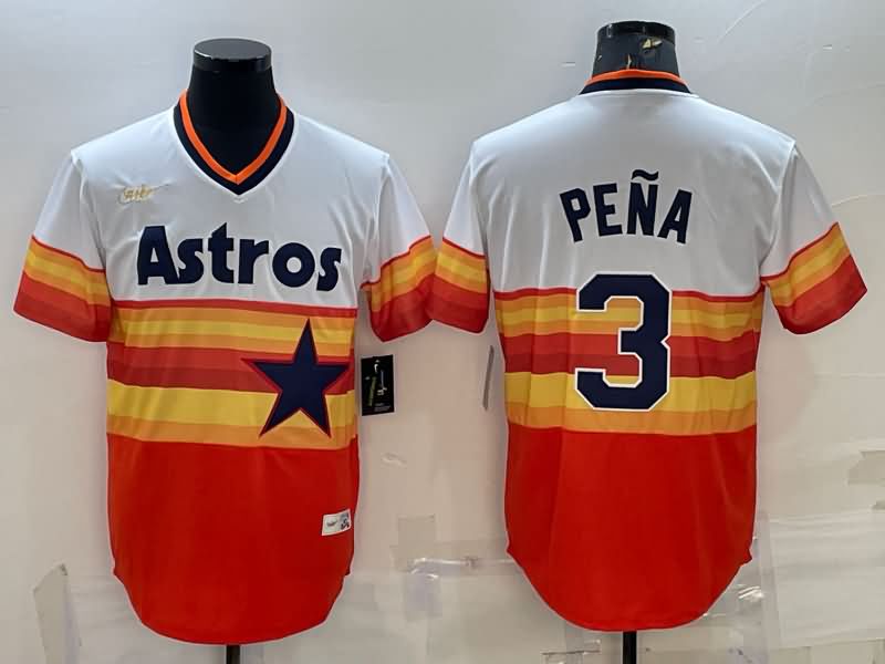 Houston Astros White Orange Cooperstown Collection MLB Jersey