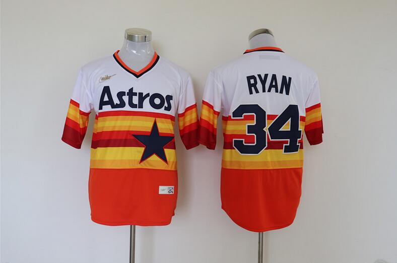 Houston Astros White Orange Cooperstown Collection MLB Jersey