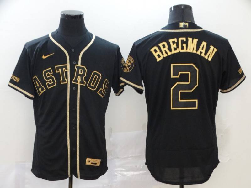 Houston Astros Black Gold Elite MLB Jersey