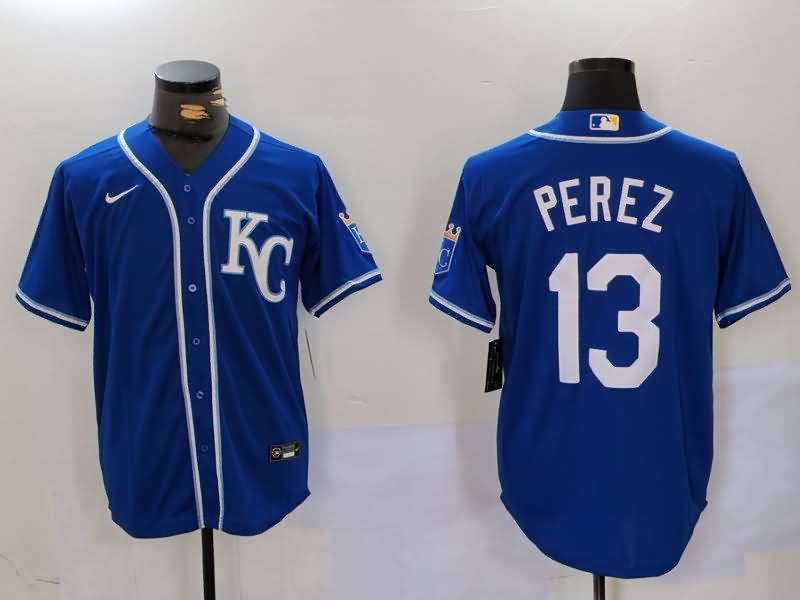 Kansas City Royals Blue MLB Jersey 02