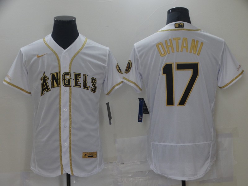 Los Angeles Angels White Gold Elite MLB Jersey