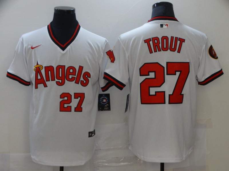 Los Angeles Angels White Retro MLB Jersey