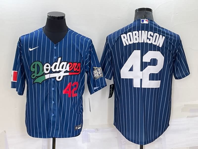 Los Angeles Dodgers Dark Blue Retro MLB Jersey 02