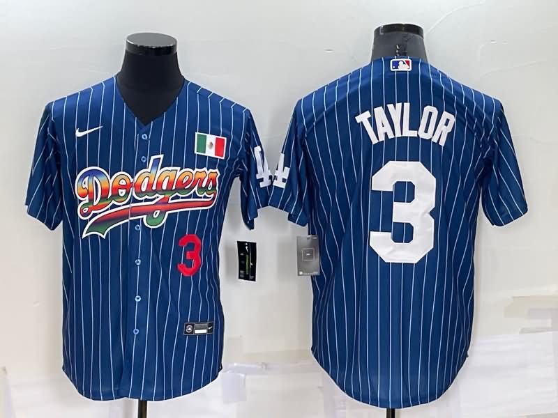 Los Angeles Dodgers Dark Blue Retro MLB Jersey 03