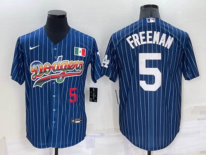 Los Angeles Dodgers Dark Blue Retro MLB Jersey 03