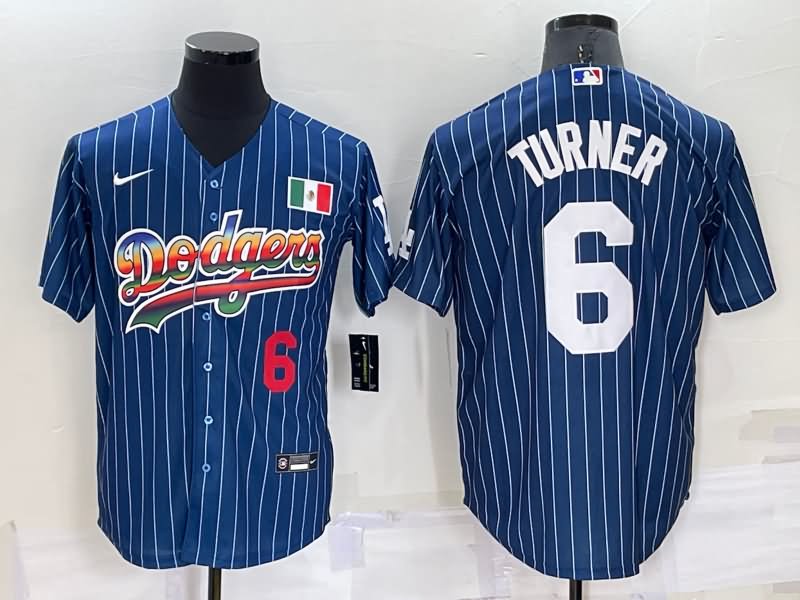 Los Angeles Dodgers Dark Blue Retro MLB Jersey 03