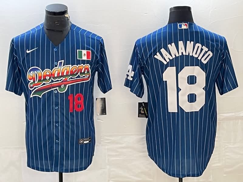 Los Angeles Dodgers Dark Blue Retro MLB Jersey 03