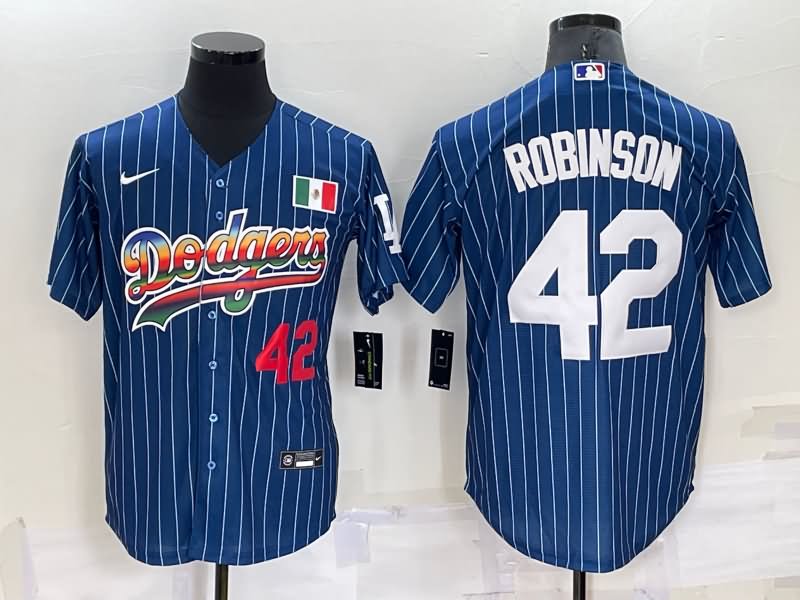 Los Angeles Dodgers Dark Blue Retro MLB Jersey 03