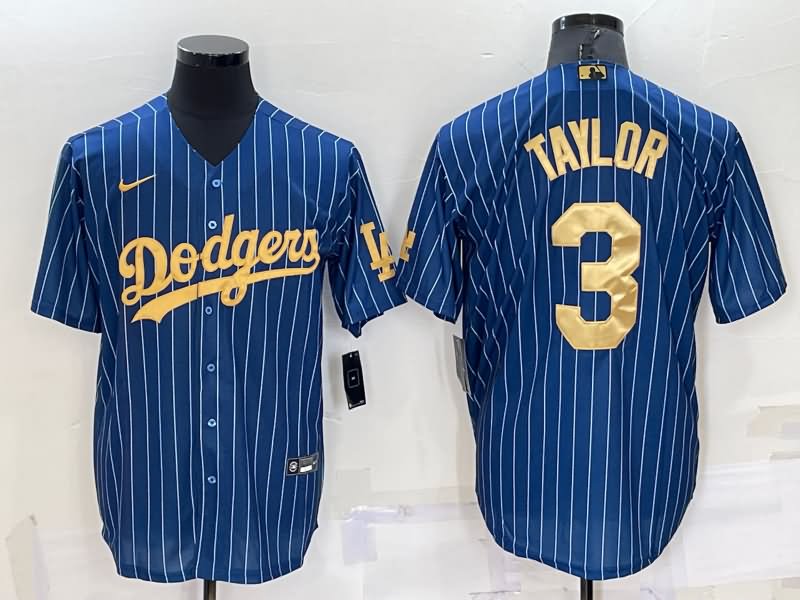 Los Angeles Dodgers Dark Blue Gold Retro MLB Jersey