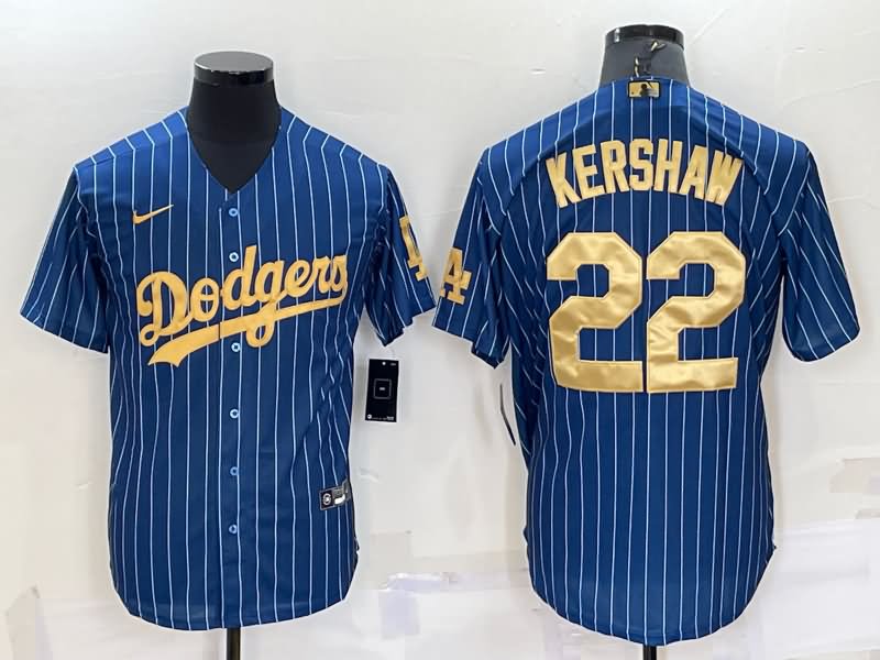 Los Angeles Dodgers Dark Blue Gold Retro MLB Jersey