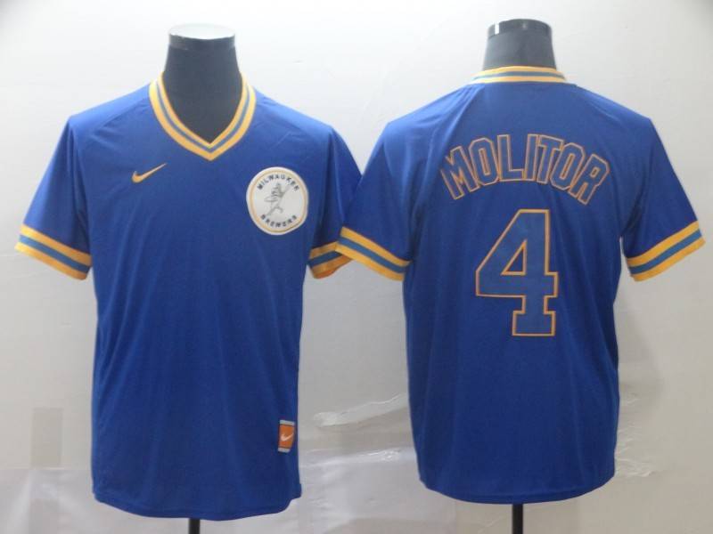 Milwaukee Brewers Blue Retro MLB Jersey