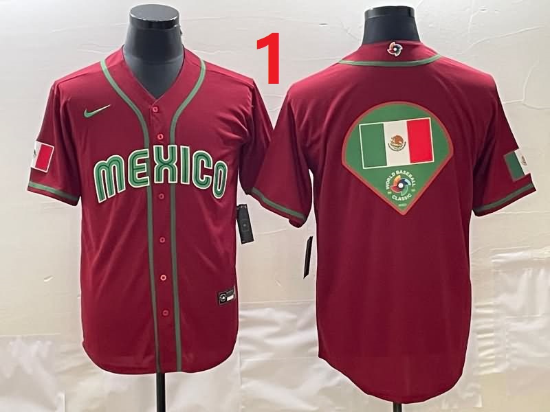 Mexico Red Baseball Jersey 03