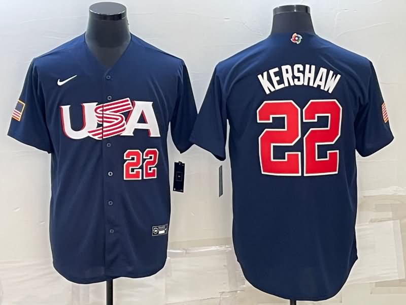 USA Dark Blue Baseball Jersey