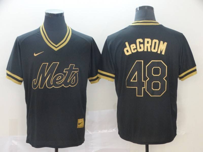 New York Mets Black Gold Retro MLB Jersey