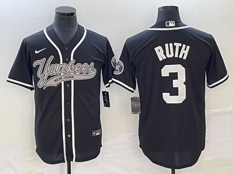 New York Yankees Black MLB Jersey 02