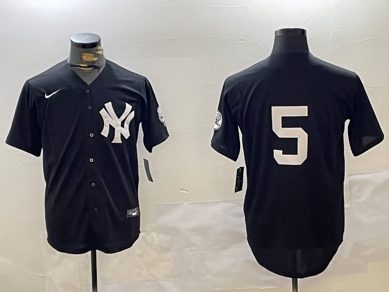 New York Yankees Black MLB Jersey 04