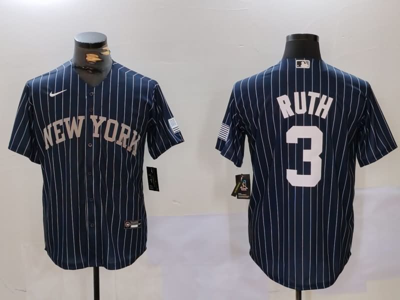 New York Yankees Dark Blue MLB Jersey 06