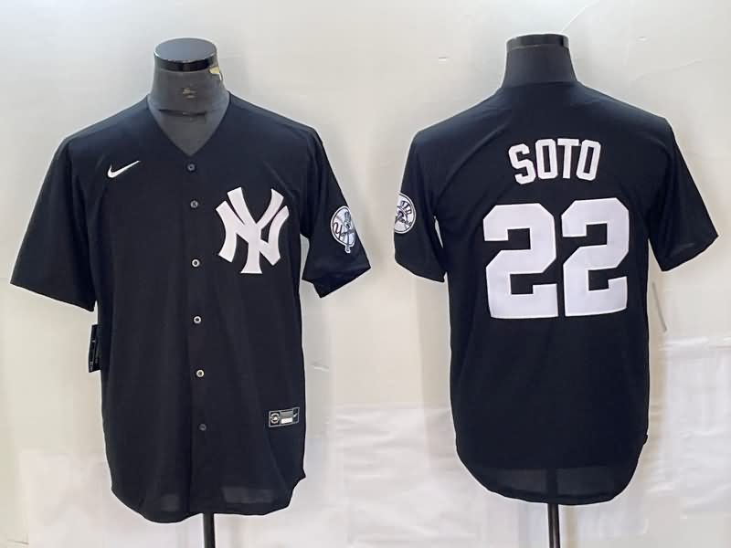 New York Yankees Black Retro MLB Jersey