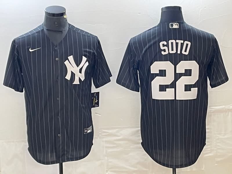 New York Yankees Black Retro MLB Jersey 02