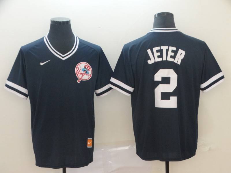 New York Yankees Dark Blue Retro MLB Jersey