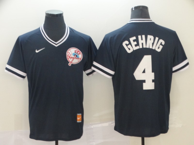 New York Yankees Dark Blue Retro MLB Jersey