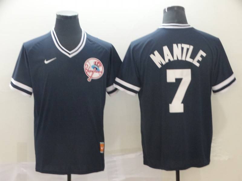 New York Yankees Dark Blue Retro MLB Jersey