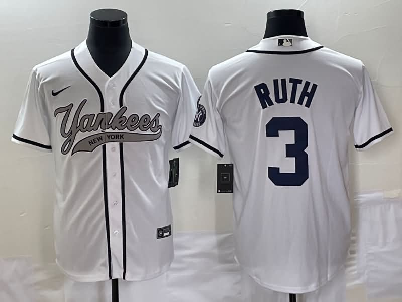 New York Yankees White MLB Jersey 02