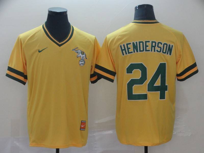 Oakland Athletics Yellow Retro MLB Jersey