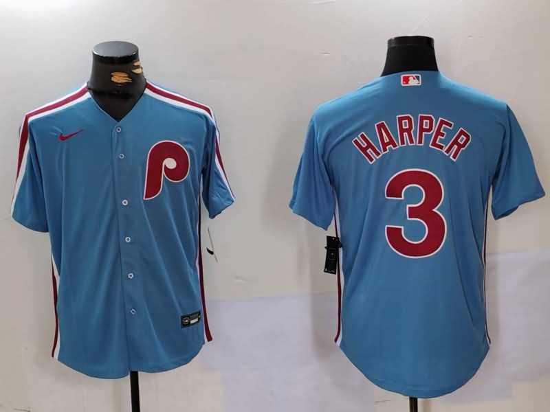 Philadelphia Phillies Light Blue Retro MLB Jersey