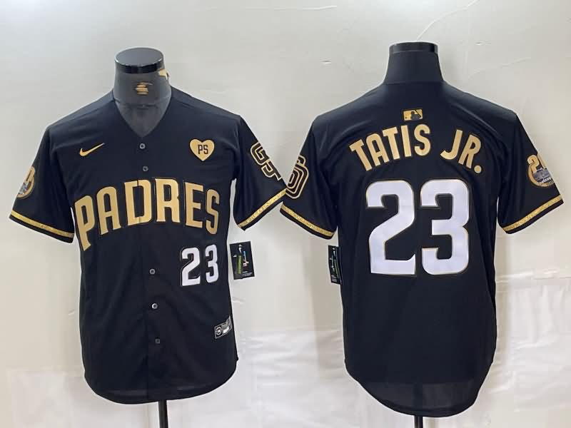 San Diego Padres Black Gold MLB Jersey 02