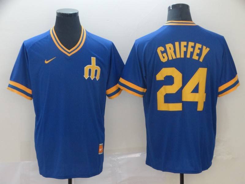 Seattle Mariners Blue Retro MLB Jersey