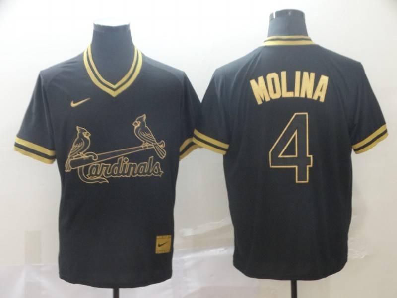 St. Louis Cardinals Black Gold Retro MLB Jersey