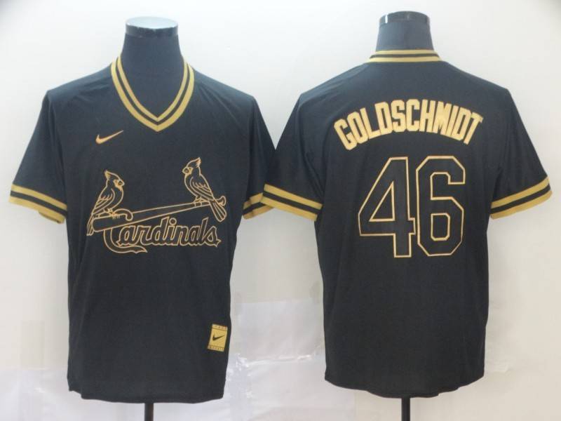 St. Louis Cardinals Black Gold Retro MLB Jersey